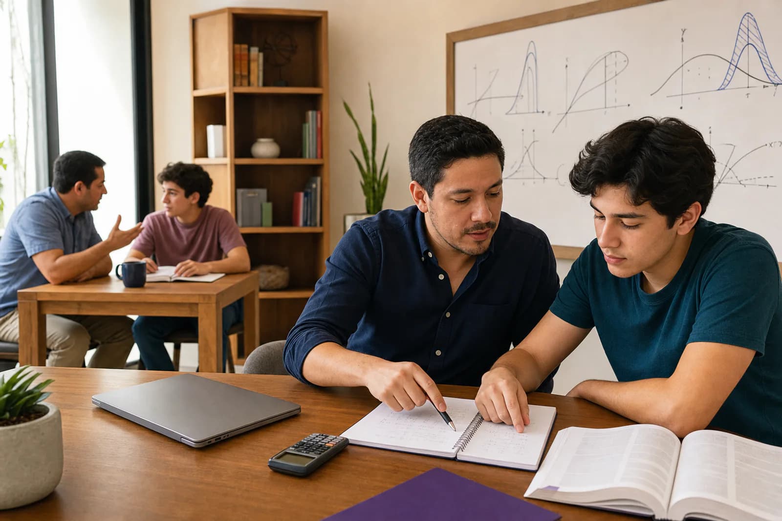 Materiales de estudio organizados para preparar una evaluación académica.
